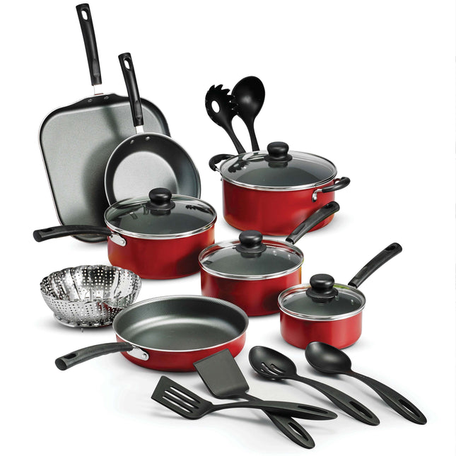 18pcs Easy to Clean Nonstick Cookware Set - Oven-Safe Grill with Frying Pan,
