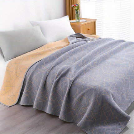 3 Layers Egyptian Cotton Muslin Bed Blanket, Breathable Yarn Dyed Quilt Perfect for Couch, Bed