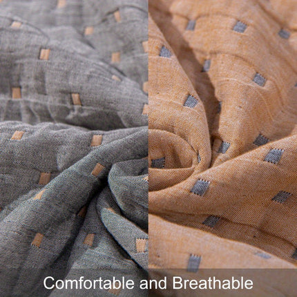 3 Layers Egyptian Cotton Muslin Bed Blanket, Breathable Yarn Dyed Quilt Perfect for Couch, Bed