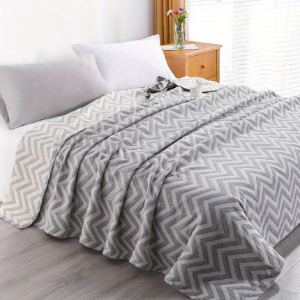 3 Layers Egyptian Cotton Muslin Bed Blanket, Breathable Yarn Dyed Quilt Perfect for Couch, Bed
