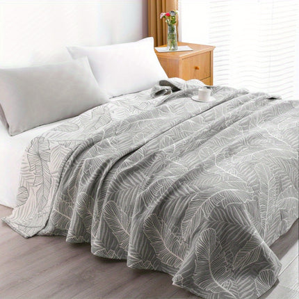 3 Layers Egyptian Cotton Muslin Bed Blanket, Breathable Yarn Dyed Quilt Perfect for Couch, Bed