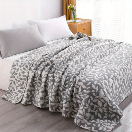 3 Layers Egyptian Cotton Muslin Bed Blanket, Breathable Yarn Dyed Quilt Perfect for Couch, Bed