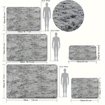 1pc Nordic Style Tie-Dye Mat, Soft Plush Shaggy Mat for Living Room or Bedroom,