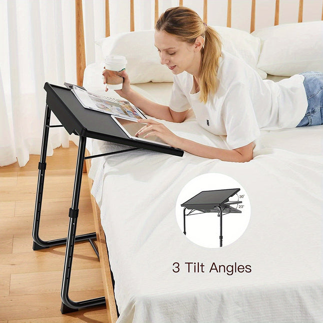 Adjustable Laptop Desk with 6 Height Levels & 3 Tilt Positions - Heavy-Duty Folding Table