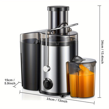 Juicer Machine, 500W Extractor with Wide Mouth 3 Feed Chute for Fruit Vegetable, Easy to Clean,