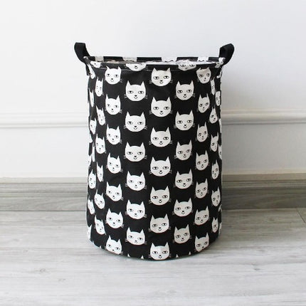 Black & White Cat Laundry Basket