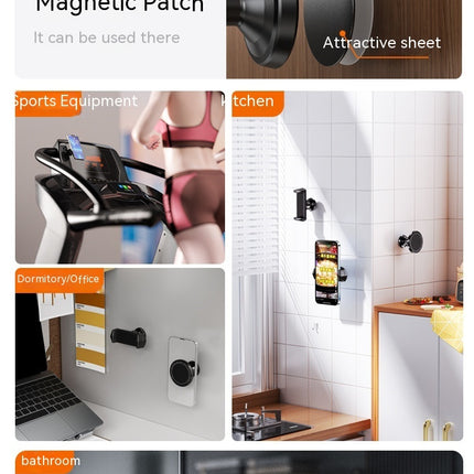 Bracket Gym Kitchen Bathroom Magnetic Suction Bracket Can Rotate 360 Degrees Portable Phone Holder