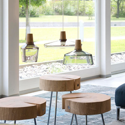 Modern Led Glass Pendant Light Fixture With Wood Vintage Rustic Hanging Lamp For Cafe Bar Restaurant Home Deco Loft Lighting