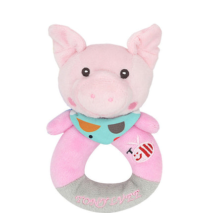 Animal Hand Shaking Baby Hand Holding Bell Plush Ring Toy