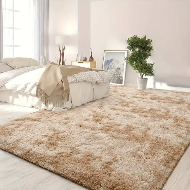 One Piece of Soft Plush Carpet, Non-Slip Fluffy Soft Rug for The Bedside, Tie-Dye Living Room Carpet,