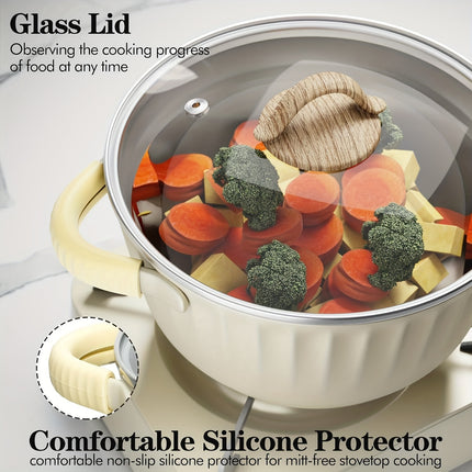 Cookware Sets, Non Stick Induction Cookware Kitchen Cooking Set w/ Frying Pans & Saucepans,