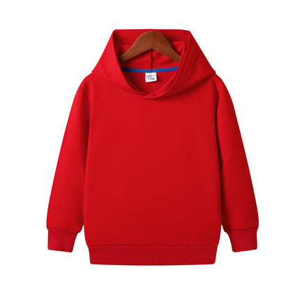 Children&#039;s Sweatshirt Trendy New Style Boys And Girls Spring And Autumn Solid Color Hooded Sweatshirt Pure Cotton Children&#039;s Clothing Children&#039;s Tops