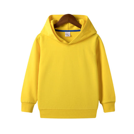 Children&#039;s Sweatshirt Trendy New Style Boys And Girls Spring And Autumn Solid Color Hooded Sweatshirt Pure Cotton Children&#039;s Clothing Children&#039;s Tops