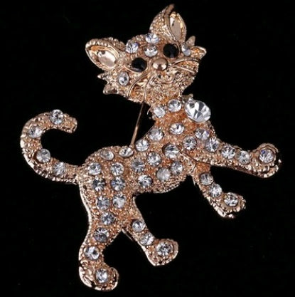Luxury gold-plated crystal tiger full flashing brooch pin brooch gift