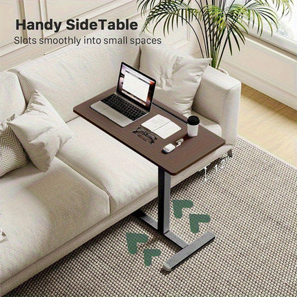 Adjustable Overbed Table with Wheels - Heavy-Duty Mobile Bedside Desk,