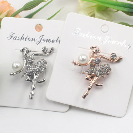 Ballerina girl full of drill brooch