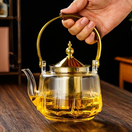 High-Borosilicate Glass Tea Kettle & Hot Water Boiler - Heat-Resistant Suitable for /Electric Stoves