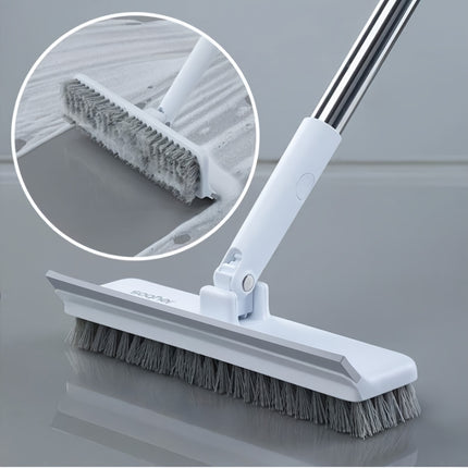 2-in-1 Heavy-Duty Floor Scrub Brush with Long Handle Stiff Bristle Scrubber & Scraper for Bathroom