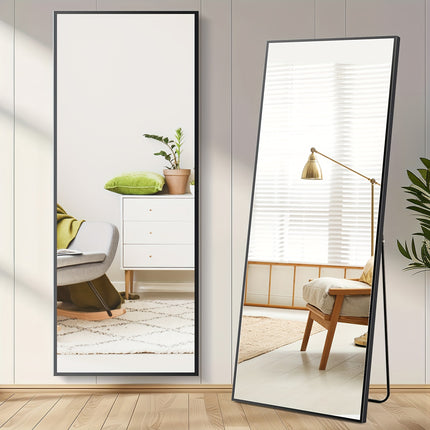 Aluminum Alloy Frame Standing Leaning Hanging Full Body Mirror for Wall