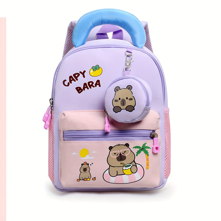 Kindergarten Capybara Cartoon Beach Backpack