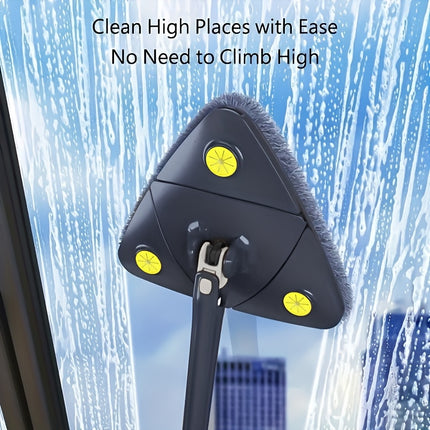 1pc 360 Degree Rotatable Triangle Mop - Extendable Handle, Multi-Surface Cleaning Tool