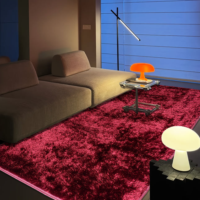 1pc | Light Luxury Solid Color Mercerized Velvet Mat | Romantic Ambiance Mat in Wine Red