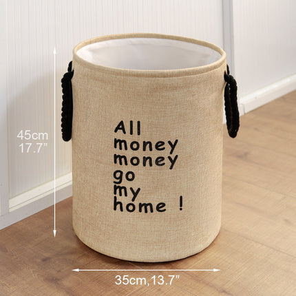 Cotton And Linen Folding Storage Laundry Basket