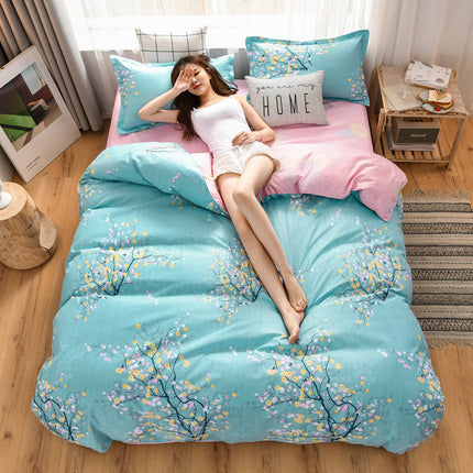 New Three Piece Thickened Cotton Sheet Quilt Cover