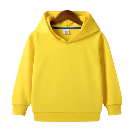 Children&#039;s Sweatshirt Trendy New Style Boys And Girls Spring And Autumn Solid Color Hooded Sweatshirt Pure Cotton Children&#039;s Clothing Children&#039;s Tops