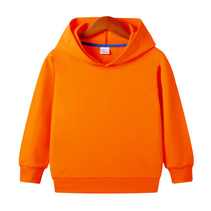 Children&#039;s Sweatshirt Trendy New Style Boys And Girls Spring And Autumn Solid Color Hooded Sweatshirt Pure Cotton Children&#039;s Clothing Children&#039;s Tops