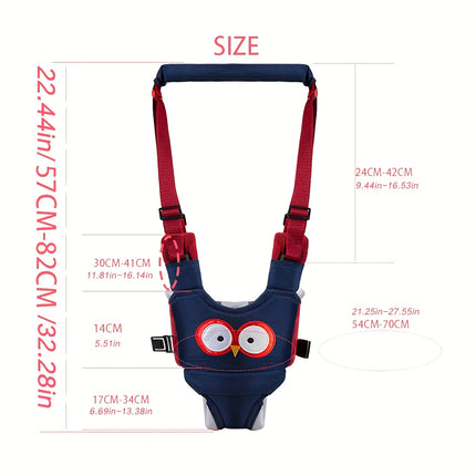 Adjustizable Baby & Toddler Walking Belt with Safety Belt  Owl Walking Trainer, Segmented Step