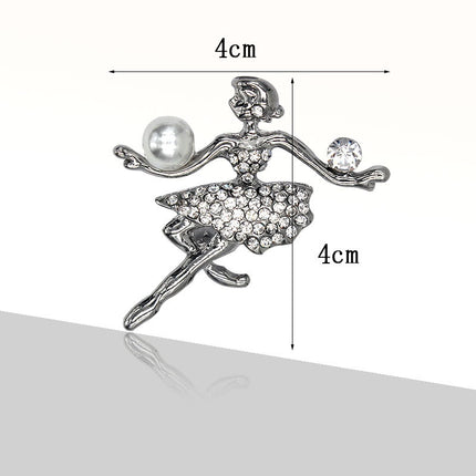 Ballerina girl full of drill brooch