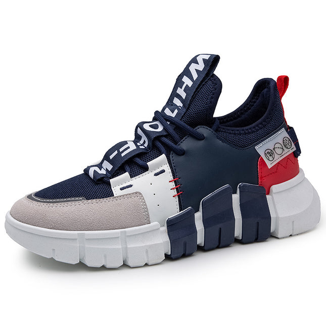 Leather panel casual sneakers