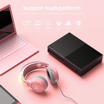 ONIKUMA White Headset Gaming Headphone Wire Bass Microphone jack 3.5mm PC