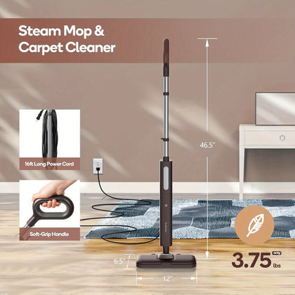 Steam Mop, Hardwood Floor Steamer, 500ml 1200W Powerful Cleaner for Carpet Laminate and Tiles,