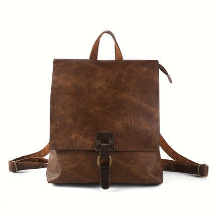 1pc Vintage Street Style Backpack, Casual Trendy Dual-Shoulder Bag with Adjustable Straps,
