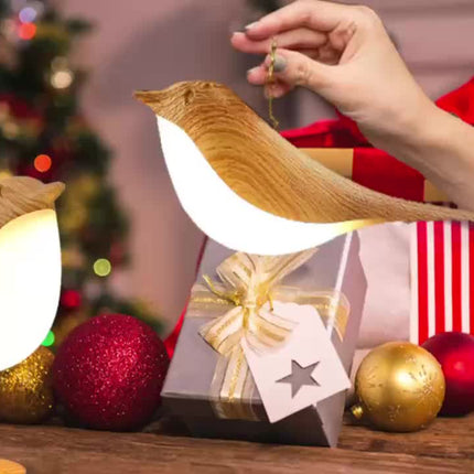 1pc Adjustable Light Touch Bird Table Lamp, Wireless 3-Color Temperature Sensor LED Night Light,