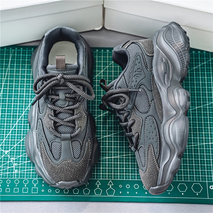 Men's Casual Dad Shoes - Breathable PU Upper & EVA Cushioned Sole, Lightweight Low-Top Sneakers