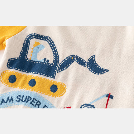 European And American Style Children's Clothing Boys' Contrast Color Sleeve Woolen Top