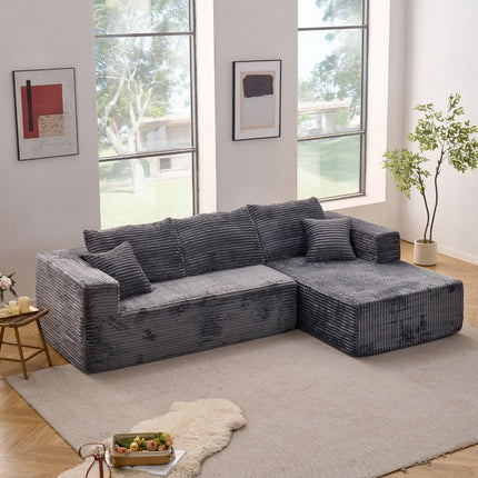 Sofa Cloud Sectional Couch, Comfy L Shaped Black Couches For Living Room, Oversized Sofa Sleeper