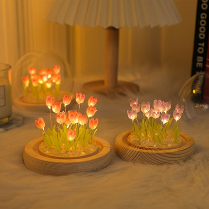 10pcs Tulip Night Light Set - Bedroom Artistic Floral Decoration, Luminous Tabletop Embellishment
