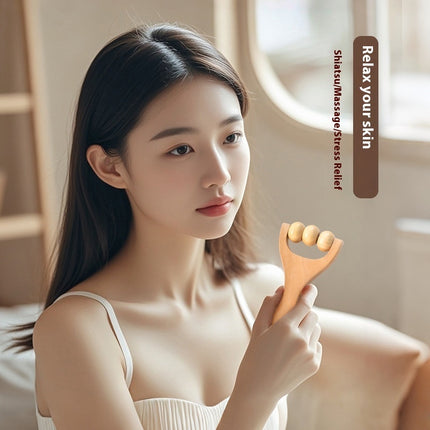 Portable Roller Foot Meridian Massage Wooden