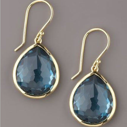 Women's Fashion Blue Crystal Drop Shape Earrings