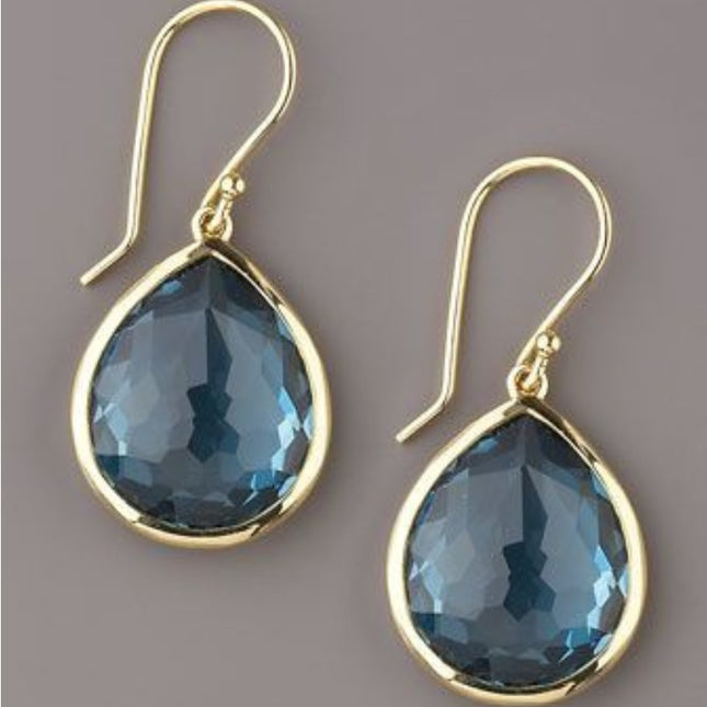 Women's Fashion Blue Crystal Drop Shape Earrings