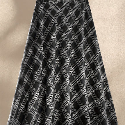 Stylish And Elegant Plaid Skirt for Women in Autumn And Winter