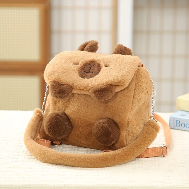 Cartoon Capybara Plush Backpack, Cute Bag, High-Quality Versatile Plush Bag