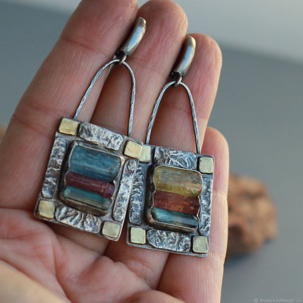 European And American Retro Tribe Crystal Stone Earrings
