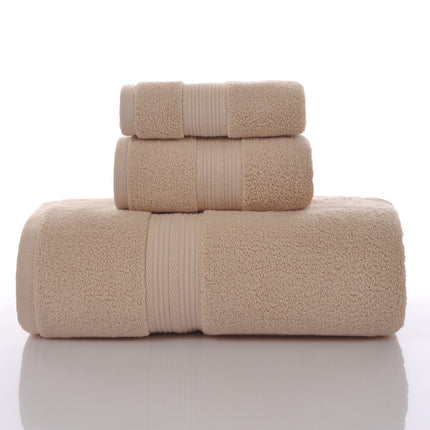 Household Soft Absorbent Solid-Colored Pure Cotton Towel Set Of Three