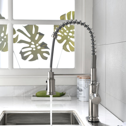 Kitchen Faucets Single Handle Pull Down Sprayer Spring Kitchen Sink Faucet
