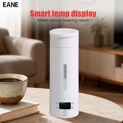 Electric Kettle  Compact Stainless Steel Travel Water Bottle with 4 Temperature Settings, Quick Noodle Cooking Feature,